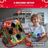 SWOOC Games - Dino Frenzy™ | 2-in-1 Corn Hole Games for Kids | 5-Second Setup | Dinosaur Bean Bag Toss Game for Kids | Kid Cornhole Game Set - 3 of 4