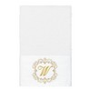 Linum Home Textiles 100% Turkish Cotton MONICA Gold Thread 2PC Embellished Hand Towel Set - 2 of 3