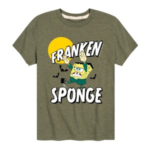 Boys' - SpongeBob SquarePants - Franken Sponge Short Sleeve Graphic T-Shirt - 1 of 4