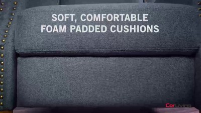 Lynwood Light Grey Fabric Recliner Chair with Nailhead Trim