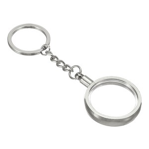 Unique Bargains Portable Round Metal Storage Jewelry Coin Holder with Key Rings - 1 of 4
