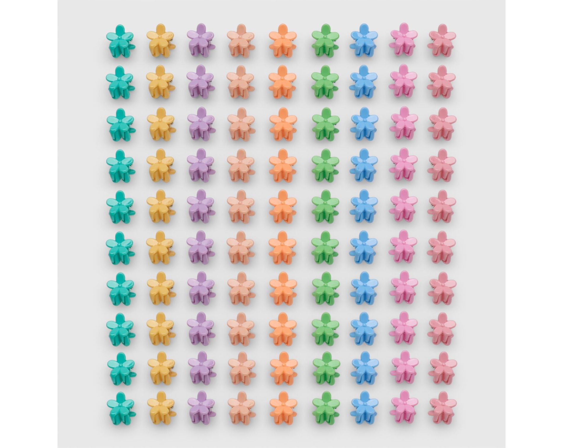 Willow & Ruby 200pc Mini Flower Hair Claw Clip Set - Assorted Multicolor