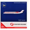 McDonnell Douglas MD-81 Commercial Aircraft "Frontier Airlines" (N859HA) White with Stripes 1/400 Diecast Model by GeminiJets - 3 of 3