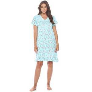 Casual Nights Women's Super Soft Yummy Nightshirt, Short Sleeve Nightgown, Night Dress with Fun Prints & Patterns - 1 of 4