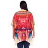 Plus Size Short Caftan with Tie-up Neckline - One Size Fits Most Plus - White Mark - 4 of 4