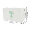 Unique Bargains Portable Corduroy Rectangular Letter Makeup Bag White 1 Pc - 2 of 4