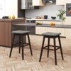 Tangkula Set of 2 Swivel Bar Stools 30" Bar Chairs w/ Padded Contoured Seat & Footrest - 2 of 4