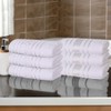Zero Twist Cotton Solid and Floral Jacquard Hand Towel Set of 6 by Blue Nile Mills - 2 of 4