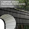 12x20 FT Metal Carport, Heavy Duty Carport Canopy With Galvanized Metal Roof And Frame, Outdoor Garage Car Shelter Shade For Pickup Boat Tractors - 2 of 4