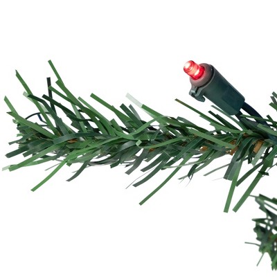 3' Green Pre-Lit Pine Artificial Christmas Tree with Multicolor LED Lights