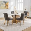 Modern Luxury Chenille Dining Chairs Set of 2 with Gold-Plated Curved Legs and Rivet Trim for Dining Room-Baofuwish - 3 of 4