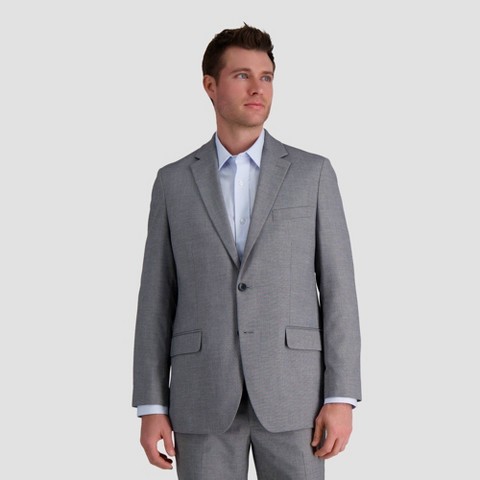 Мужские куртки Haggar H26 Men's Big & Tall Tailored Fit Stretch Suit Jacket - Gray 44: Midweight Twill, 3 Pockets