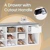 Storage Bench, Entryway Bench with Cushion, Drawer and Open Compartments, Bench with Storage, for Living Room, Bedroom, Closet - 4 of 4
