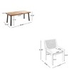 Acacia Wood Patio Dining Set,Teak Finish Outdoor Dining Table and Wicker Chairs with Cream Cushion,Wood Garden Furniture Dining Set-Coolbibila - 4 of 4