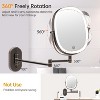 FUNTOUCH Rechargeable Lighted Oval Wall Mounted Makeup Mirror 2-Sided 1X/7X Magnifying 3 Lights Option Dimmable Extended Foldable Arm - 2 of 4