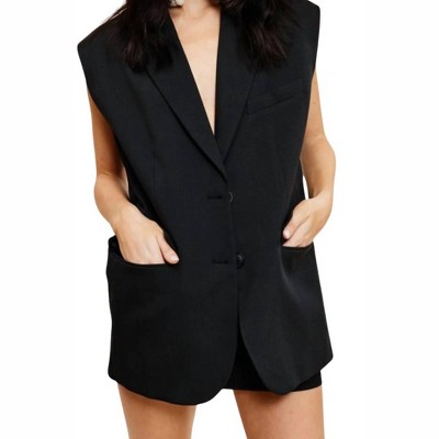 Women's Sleeveless Blazer Vest - Mimosa