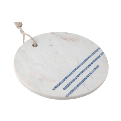 11.6" Marble Round Serving Board with Terrazzo Inlay - Thirstystone