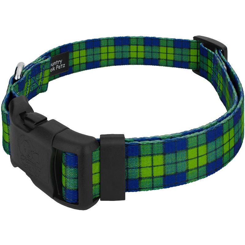 Country Brook Petz Deluxe Blue and Green Plaid Dog Collar - Made in The U.S.A., 3 of 6
