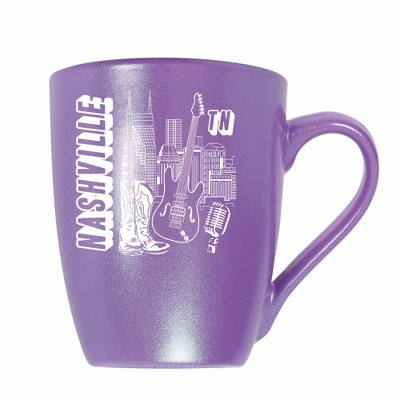 Elanze Designs Nashville TN 10 ounce New Bone China Coffee Tea Cup Mug, Passion Purple