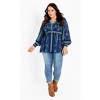 Avenue Women's Plus Size Serene Long Sleeve Placement Top - 4 of 4