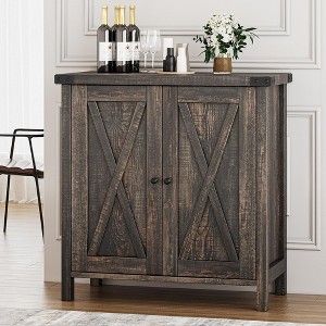 Buffet Cabinet Farmhouse Storage Cabinet with Doors and Shelves, Buffets and Sideboards Entryway Cabinet with Storage - 1 of 4