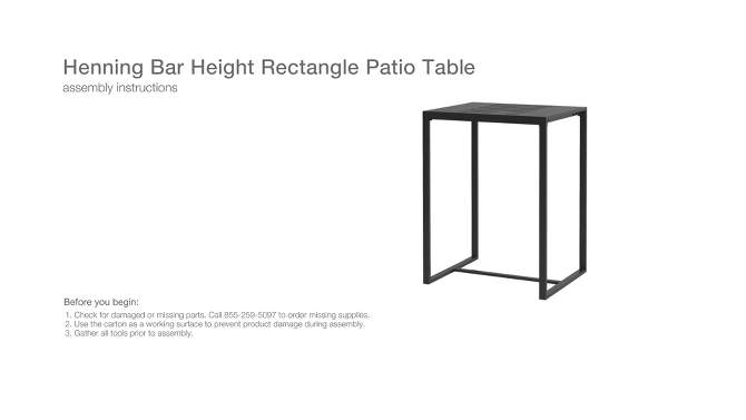 Steel Rectangle Henning Outdoor Patio Counter Height Dining Table Black - Threshold&#8482;, 2 of 7, play video