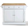 Wood Kitchen Island Butcher Block in White - Pemberly Row - 3 of 4
