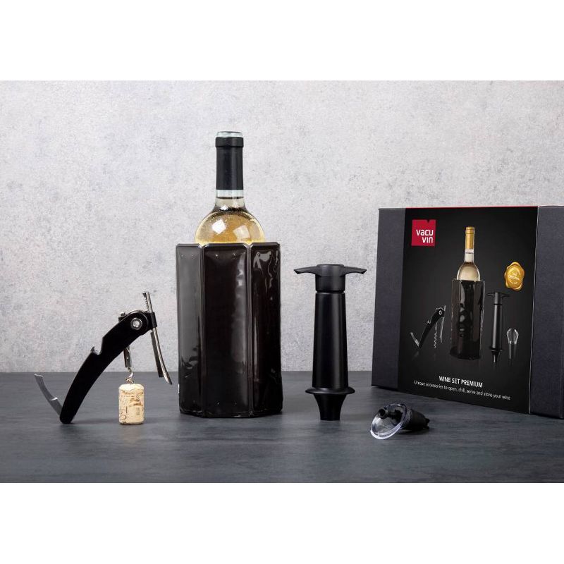 Vacu Vin Set of 4 Premium Wine Set Black, 2 of 5