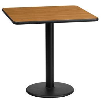 Flash Furniture 24'' Square Laminate Table Top with 18'' Round Table Height Base