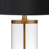 360 Lighting Table Lamp Fillable 26" High Clear Glass Gold Cylinder Black Hardback Drum Shade for Living Room Bedroom Nightstand - 3 of 4