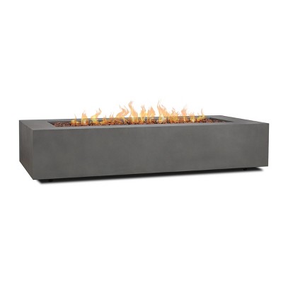 Aegean 70" Rectangle Fire Table with Natural Gas Conversion Kit - Weathered Slate - Real Flame