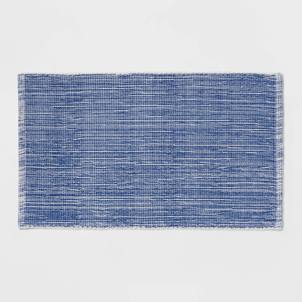 34" x 20" Cotton Kitchen Rug Blue - Threshold