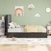 Full Size Upholstered Bed Frame - 4 Storage Drawers, Adjustable Velvet Headboard, Wooden Slats Support - 3 of 4