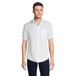Lands' End Men's Traditional Fit Short Sleeve Linen Shirt - 1 of 3