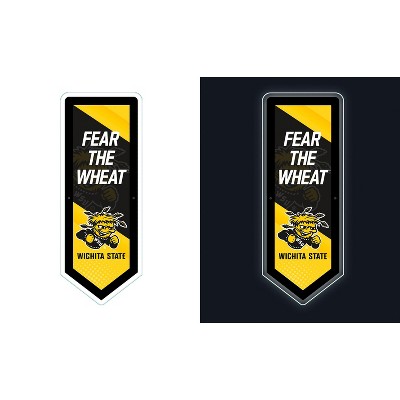 Evergreen Ultra-Thin Glazelight LED Wall Decor, Pennant, Wichita State University- 9 x 23 Inches Made In USA