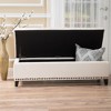 Storage Ottoman Bench, Upholstered Storage Bench With Rivet Base, Brass Nail Head Finish Upholstered Storage Bench - 2 of 4