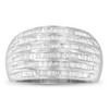 Silver 1.0 Cttw Diamond 6-Row Channel Set Domed Tapered Cocktail Fashion Ring - 3 of 4