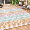 Lahome Waterproof Outdoor Back to College Series Reversible Boho Plastic Straw Mat for Patio,Balcony,Deck - 2 of 4