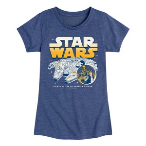 Girls' - Star Wars - Han Chewy Mil Falc Fitted Short Sleeve Graphic T-Shirt - 1 of 3