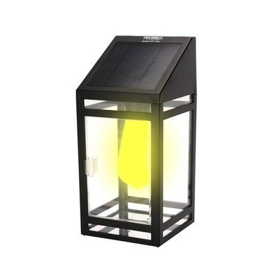 10.47" LED Solar Wall Outdoor Lantern Amber/White - Techko Maid