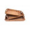 HomeRoots Set of Three Brown Wood Serving Tray - 4 of 4