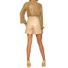 Women's Selena Faux Leather Long Shorts - GOLDEN - 3 of 3