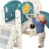 Kids Slide Playset Structure, Freestanding Castle Climbing Crawling Playhouse with Slide, Toy Storage Organizer for Kids Climbers Playground - 3 of 4