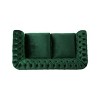 ORRD Chesterfield Loveseat - Button-Tufted w/Nailhead Trim & Rolled Arms, 61.75"W, Classic Sofa for Living Room（Emerald） - 3 of 4