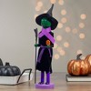 Northlight 14" Witch with Broom and Jack-O-Lantern Pumpkin Halloween Nutcracker - Green/Black - 2 of 4