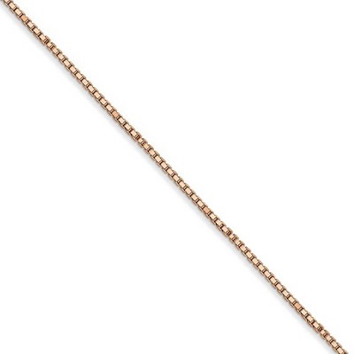 Black Bow Jewelry 1mm, 14k Rose Gold, Box Chain Necklace