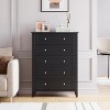 5 Drawers Dresser for Bedroom, Farmhouse Tall Wood Chest of Drawers for Clothes, Big Storage Dressers Organizer with Gold Handles for Bedroom - 3 of 4