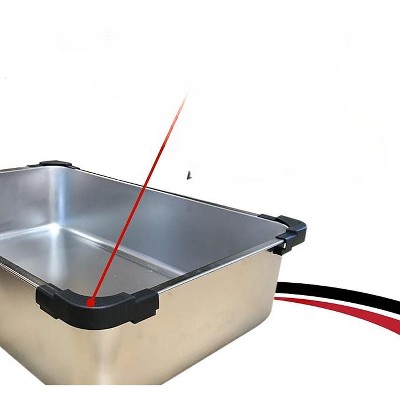 Extra Large Silver Stainless Steel Cat Litter Box