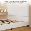 Homhougo Twin Bed Frame for Kids with Velvet Upholstered Headboard, Cute Low Profile Platform Bed for Girls and Boys Beige - 4 of 4