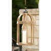 Open Wood Lantern Set 21 Inch Height with Metal Accents and Glass Hurricanes By Melrose - 2 of 3